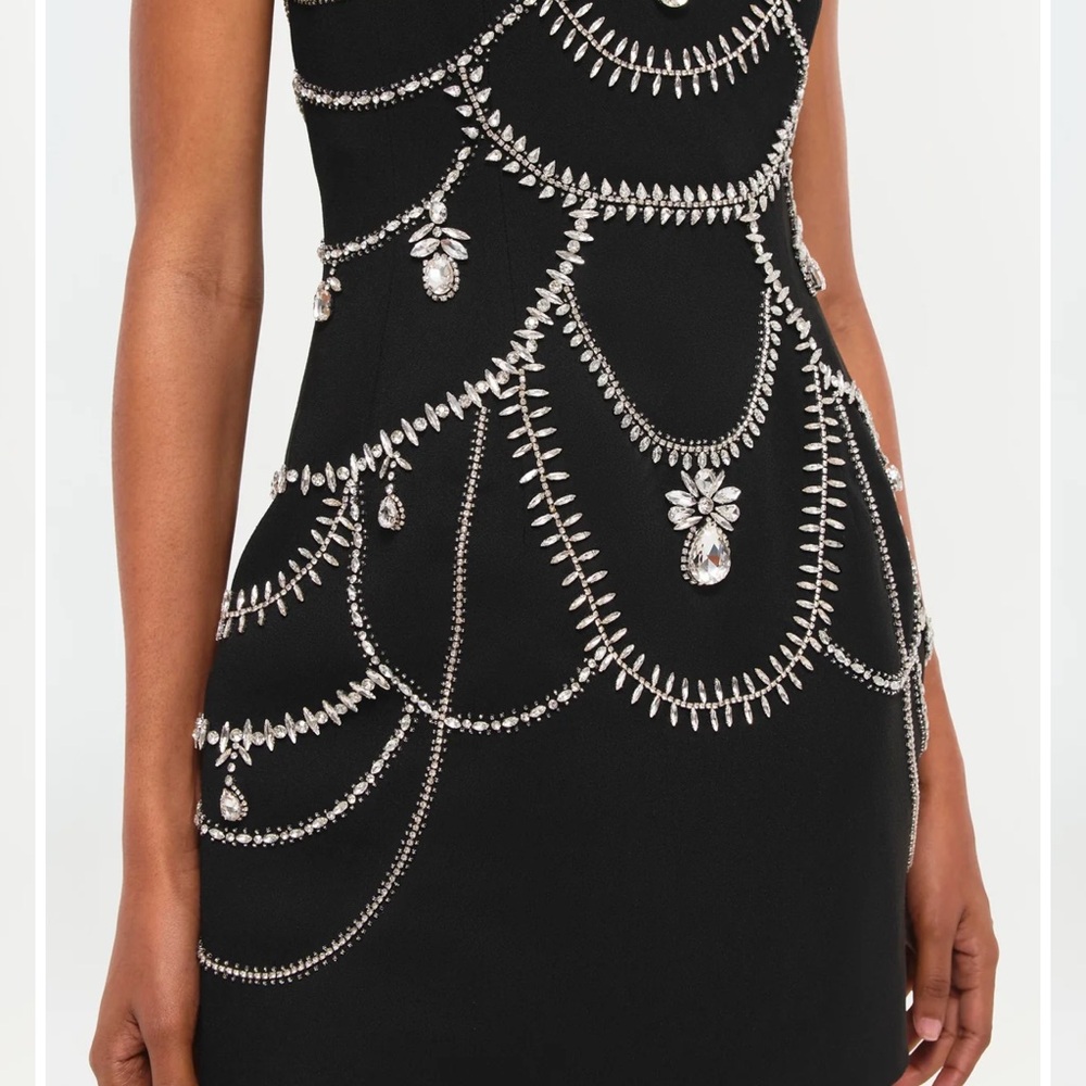 Elegant Black Embellished Dress